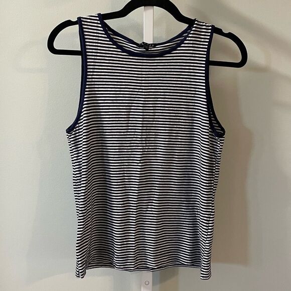 Theory Navy Striped Casual Tank - Picture 1 of 5